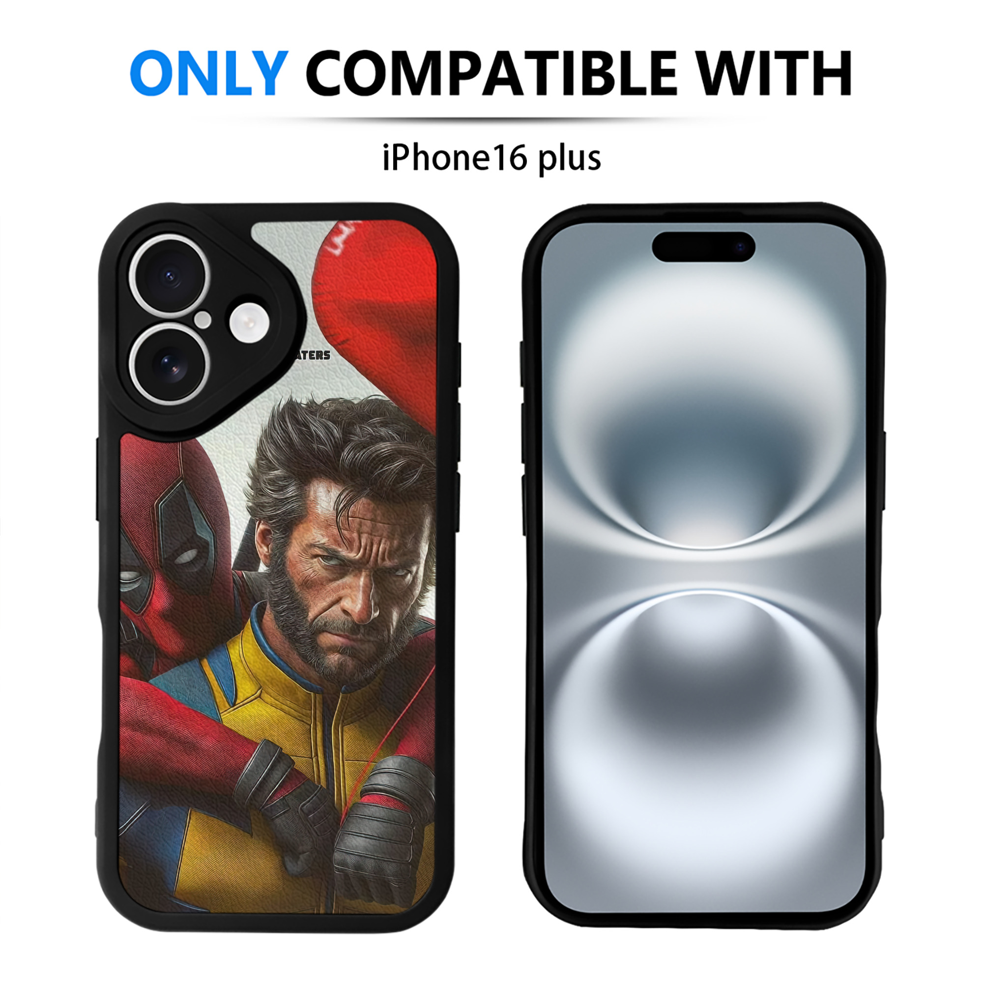 （画像用） Deadpool デッドプール 【iPhone 16シリーズ対応】シリコンスマホケース（レザー調） 材質：シリコン